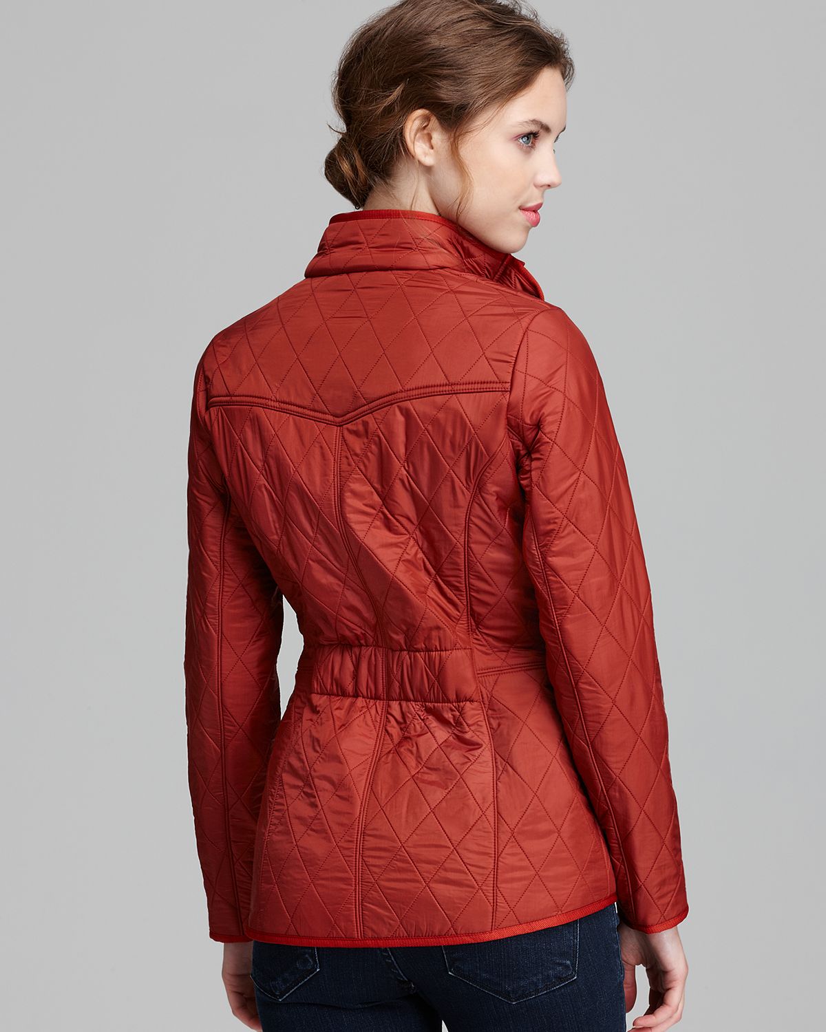 barbour cavalry polarquilt jacket red