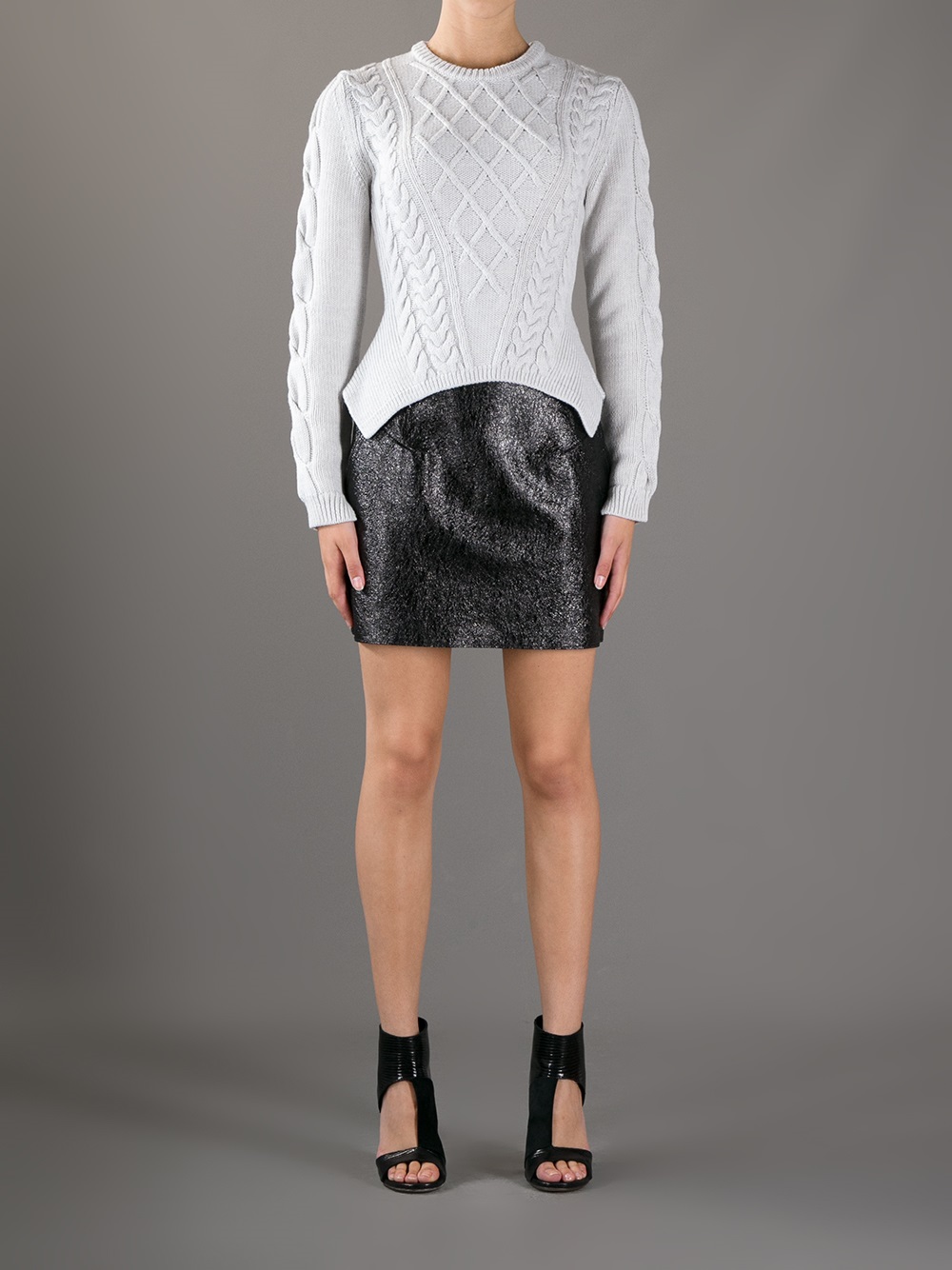 Lyst - Carven Chunky Knit Sweater in White