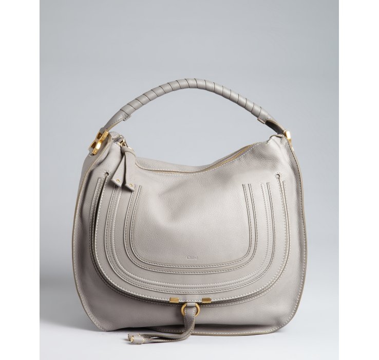 Gray Leather Hobo Handbags