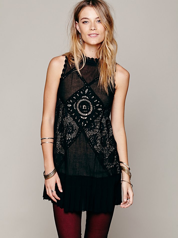 free people black lace dress