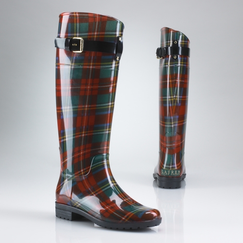 ralph lauren rain boots plaid