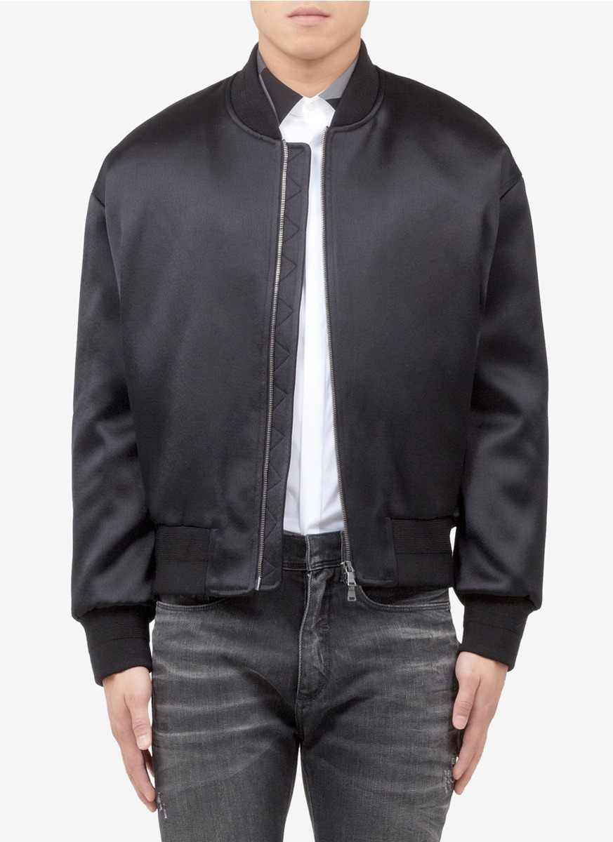 black satin bomber