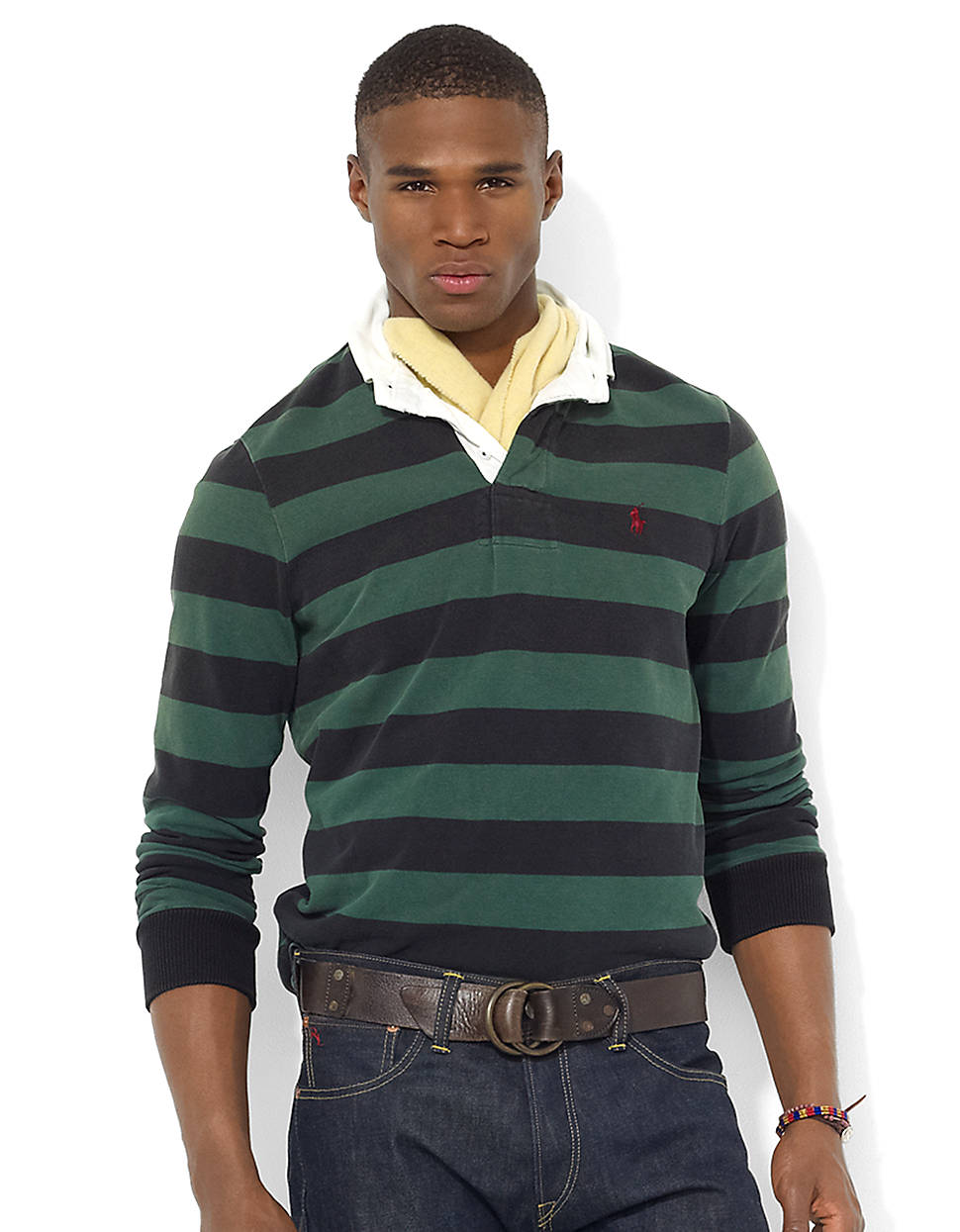Lyst - Polo ralph lauren Custom-fit Long-sleeved Striped Jersey Rugby ...