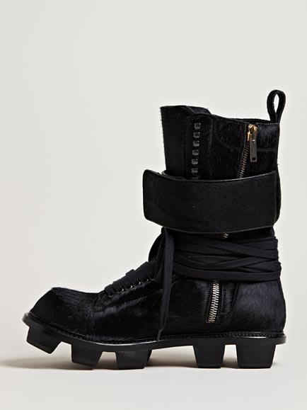 Rick Owens Mens Pony Skin Plinth Boots in Black for Men - Lyst