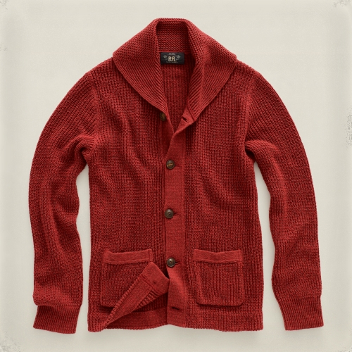 Lyst - Rrl Shawl Collar Cardigan in Red for Men