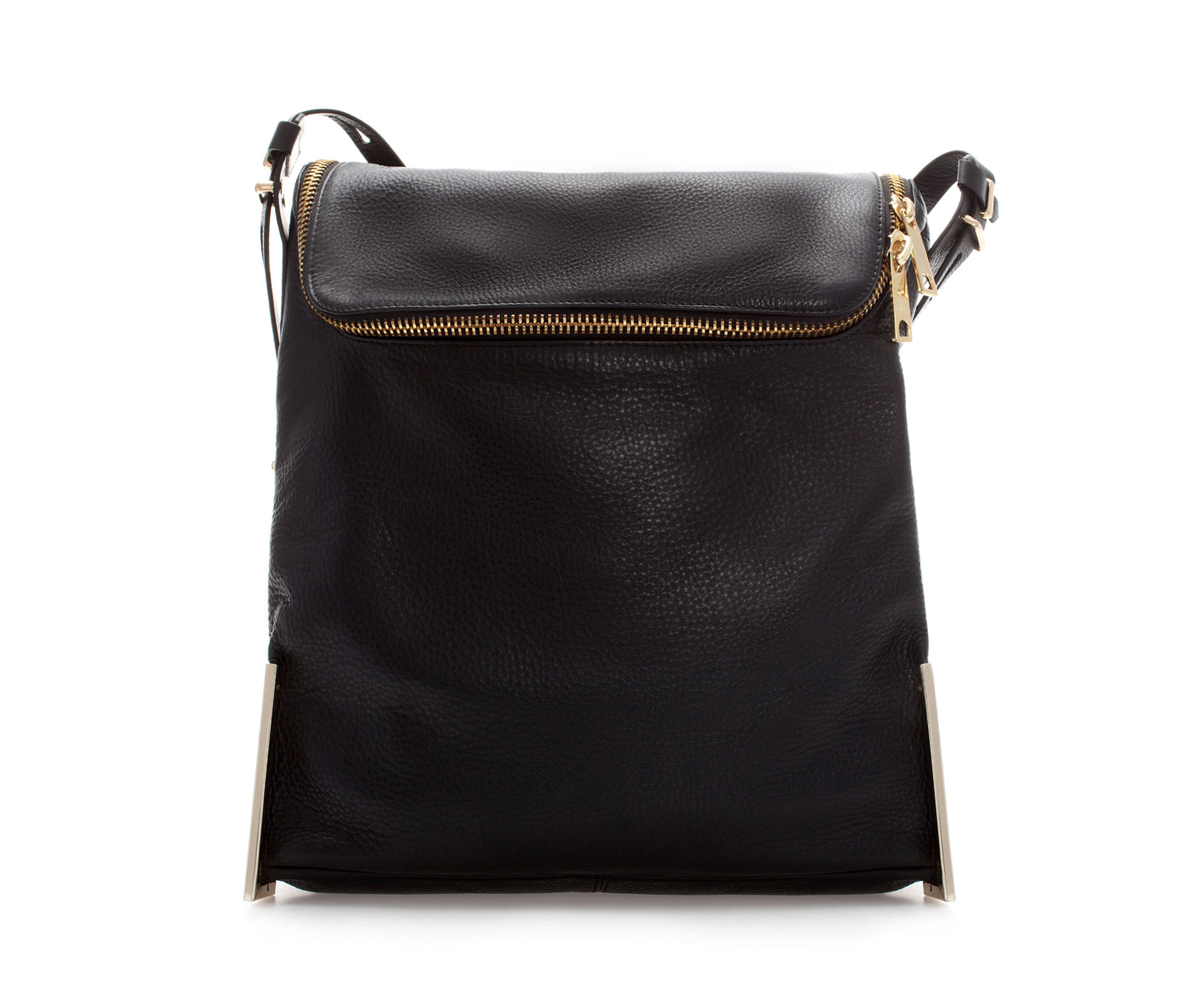 Zara Leather Bucket Bag with Edging in Black Lyst