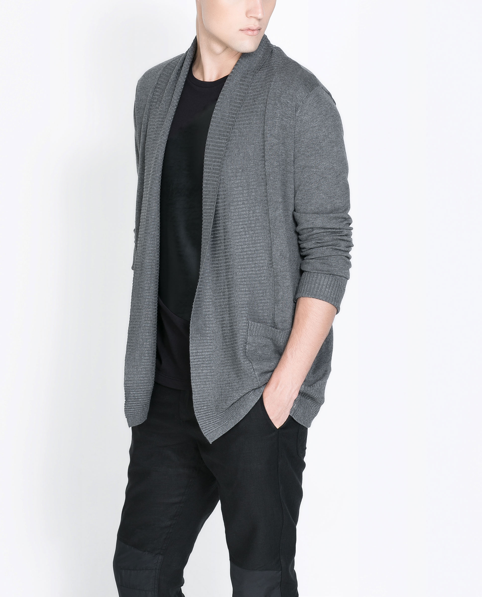 zara cardigan with fur collar