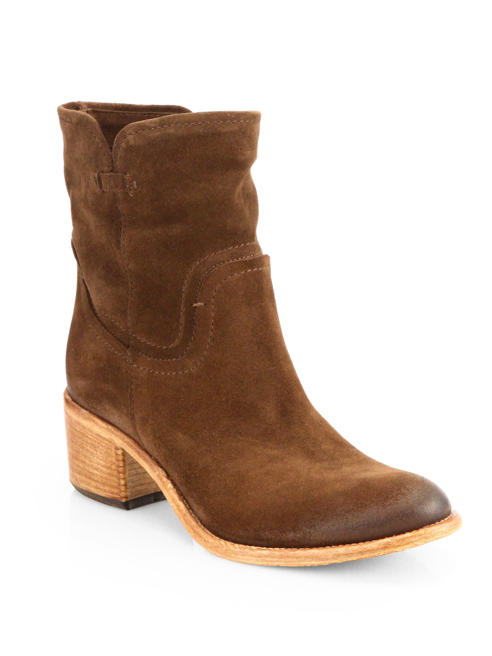 Alberto Fermani Stephania Suede Ankle Boots in Brown (MARRONE) | Lyst