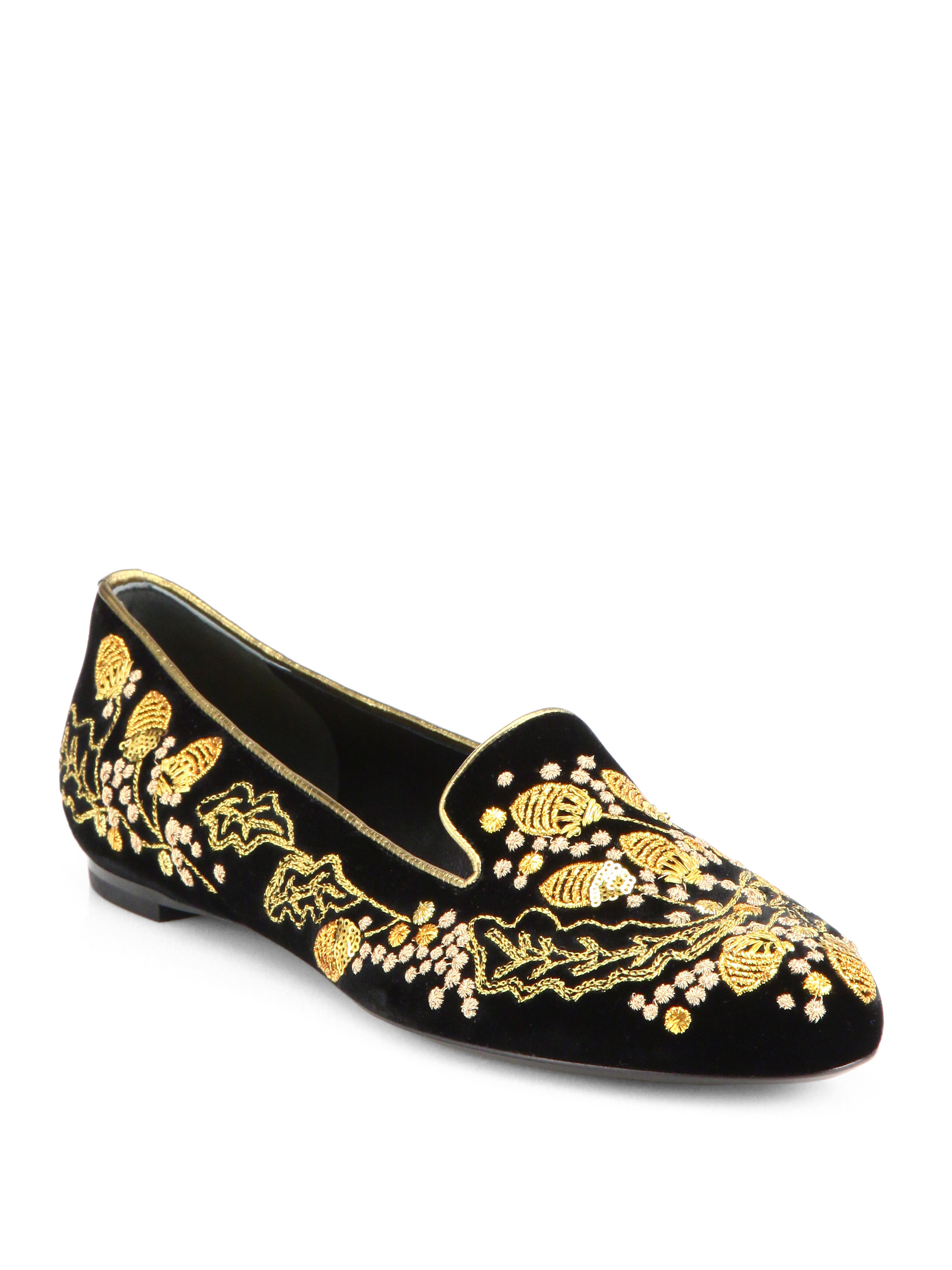 Alexander McQueen Acorn Embroidered Velvet Smoking