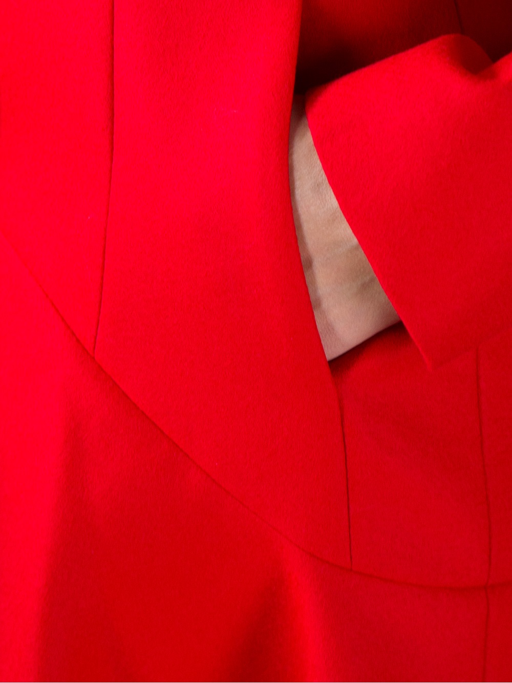 Lyst - Alexander Mcqueen Flared Hem Coat in Red