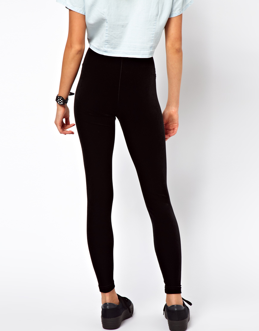 American Apparel Velvet Legging in Black Lyst