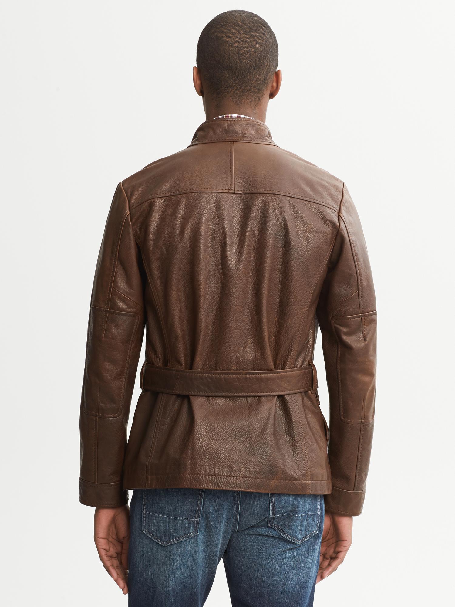 Lyst Banana Republic Heritage Brown Leather Jacket Brown in Brown for Men