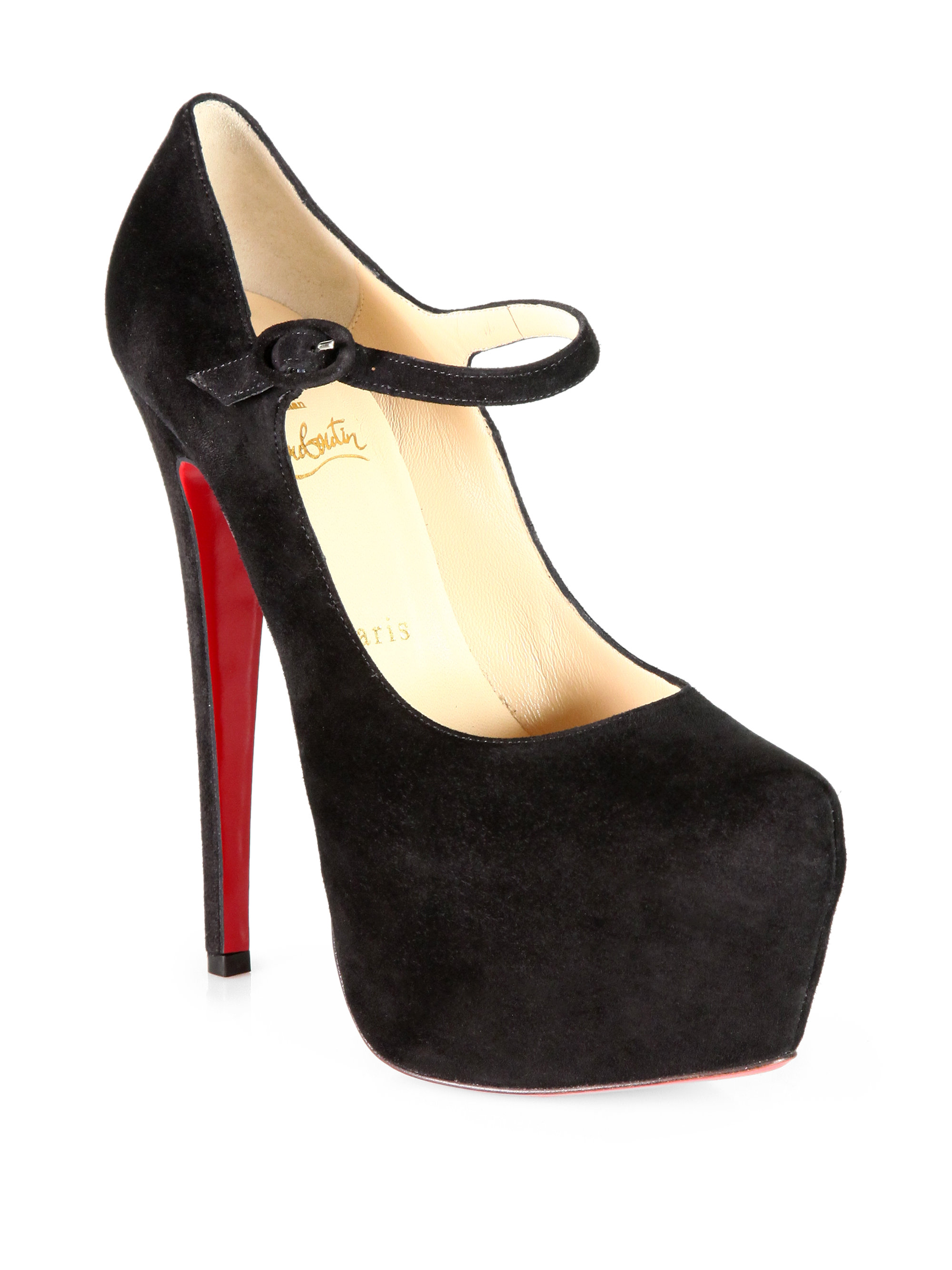 Lyst - Christian Louboutin Leather Platform Mary Jane Pumps in Black