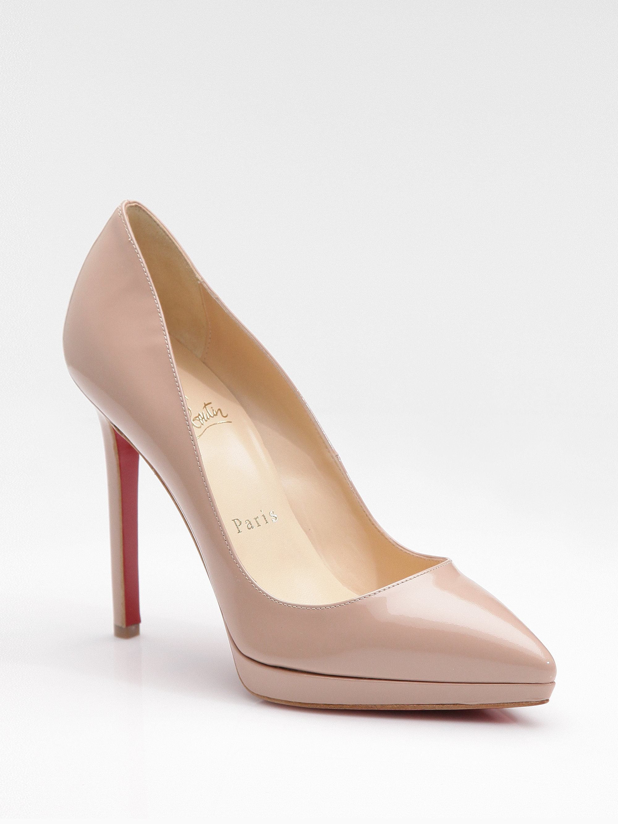 Christian Pigalle Plato 120 Patent Platform Pumps in (Natural) Lyst