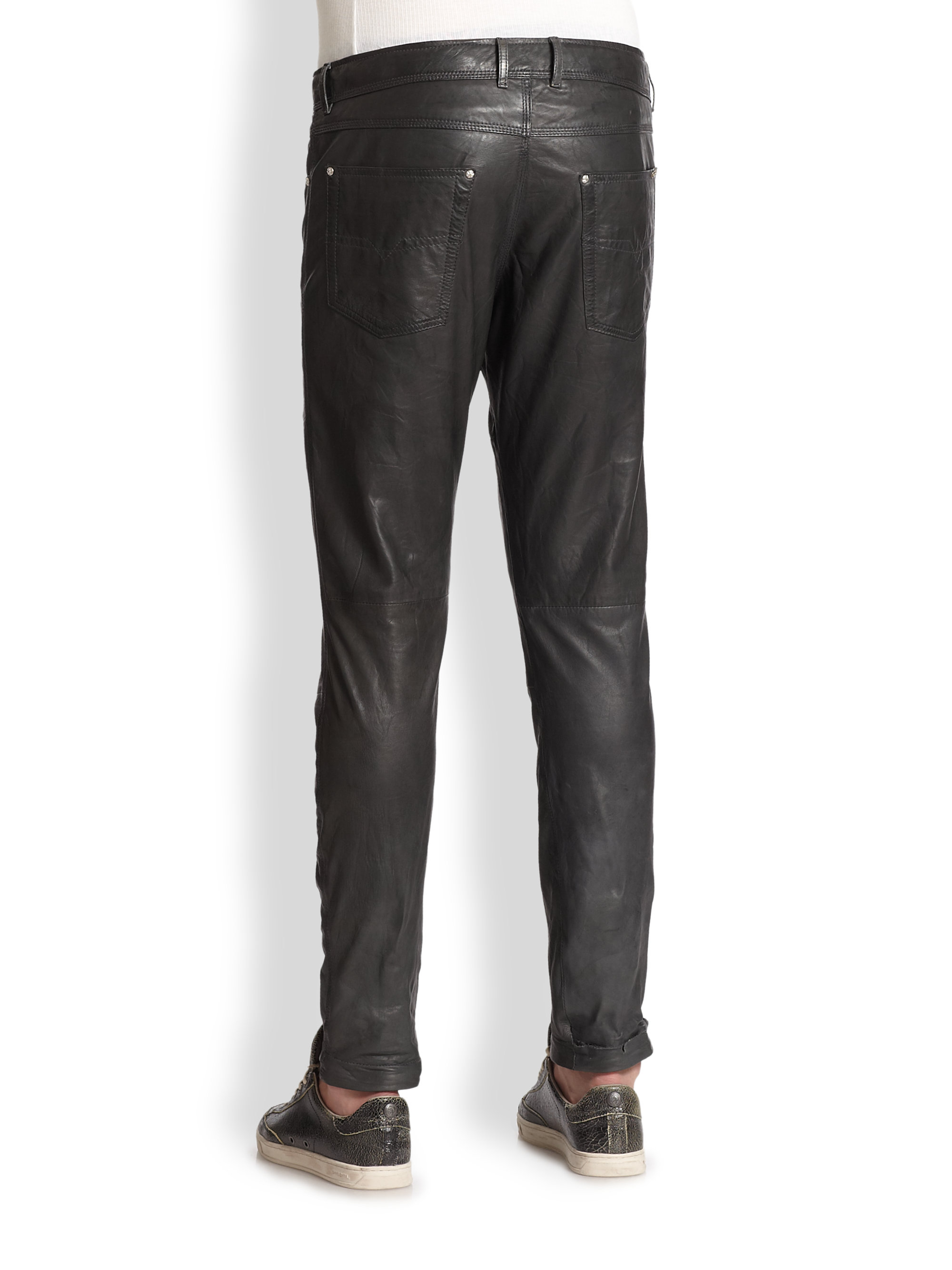 diesel mens leather trousers