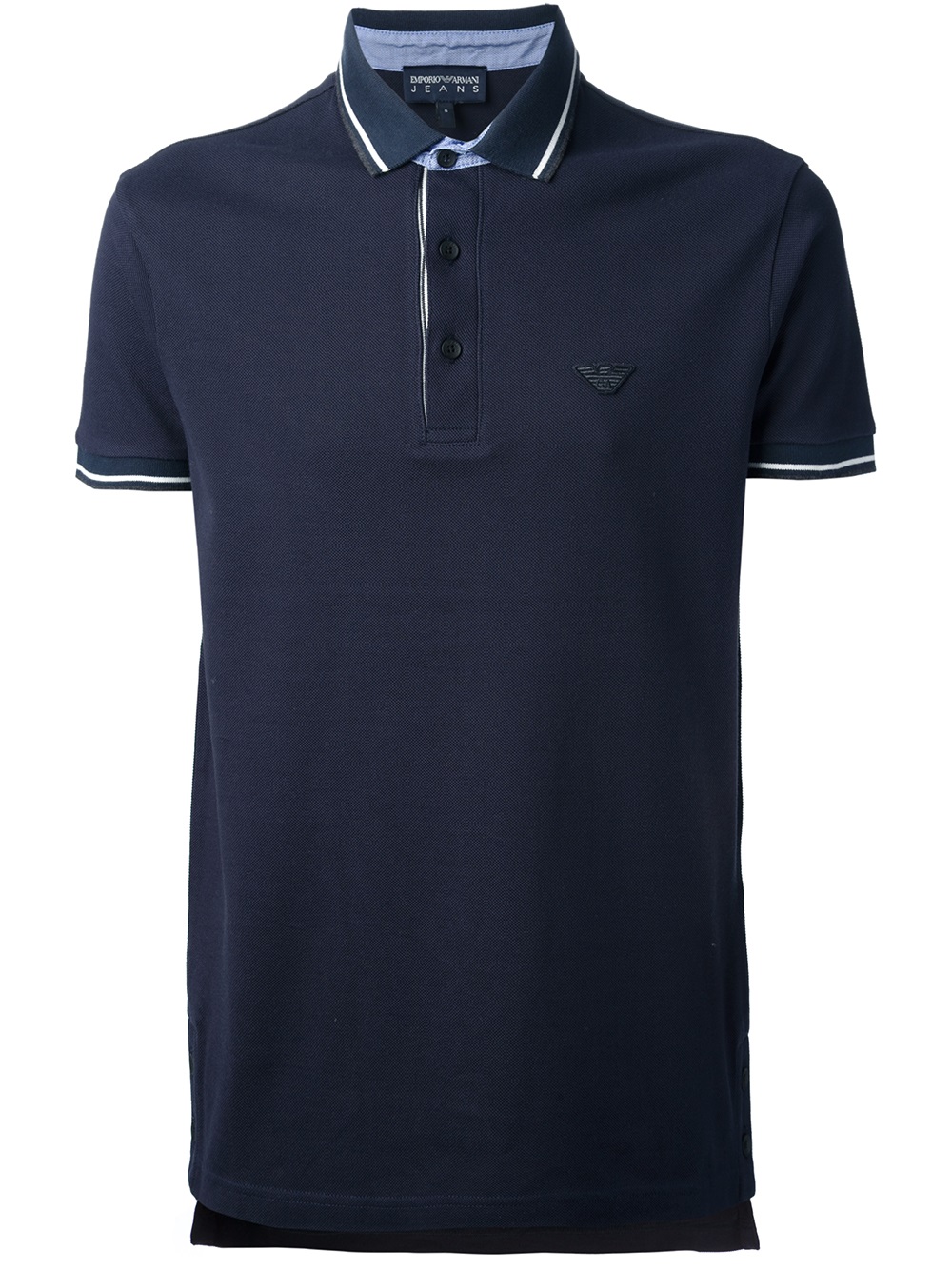 Lyst - Emporio Armani Contrast Trim Polo Shirt in Blue for Men