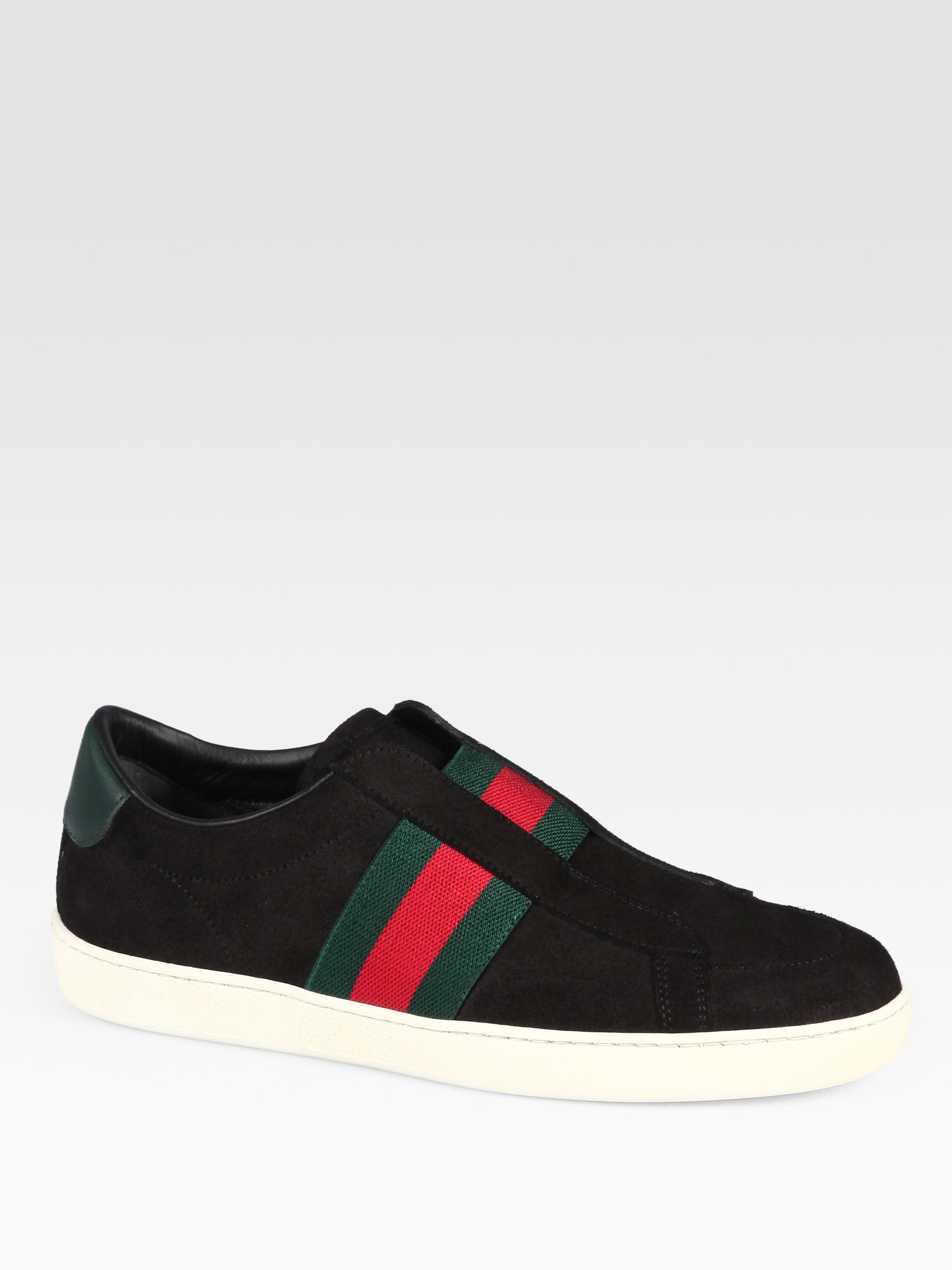 Gucci Laceless Suede Leather Sneakers 