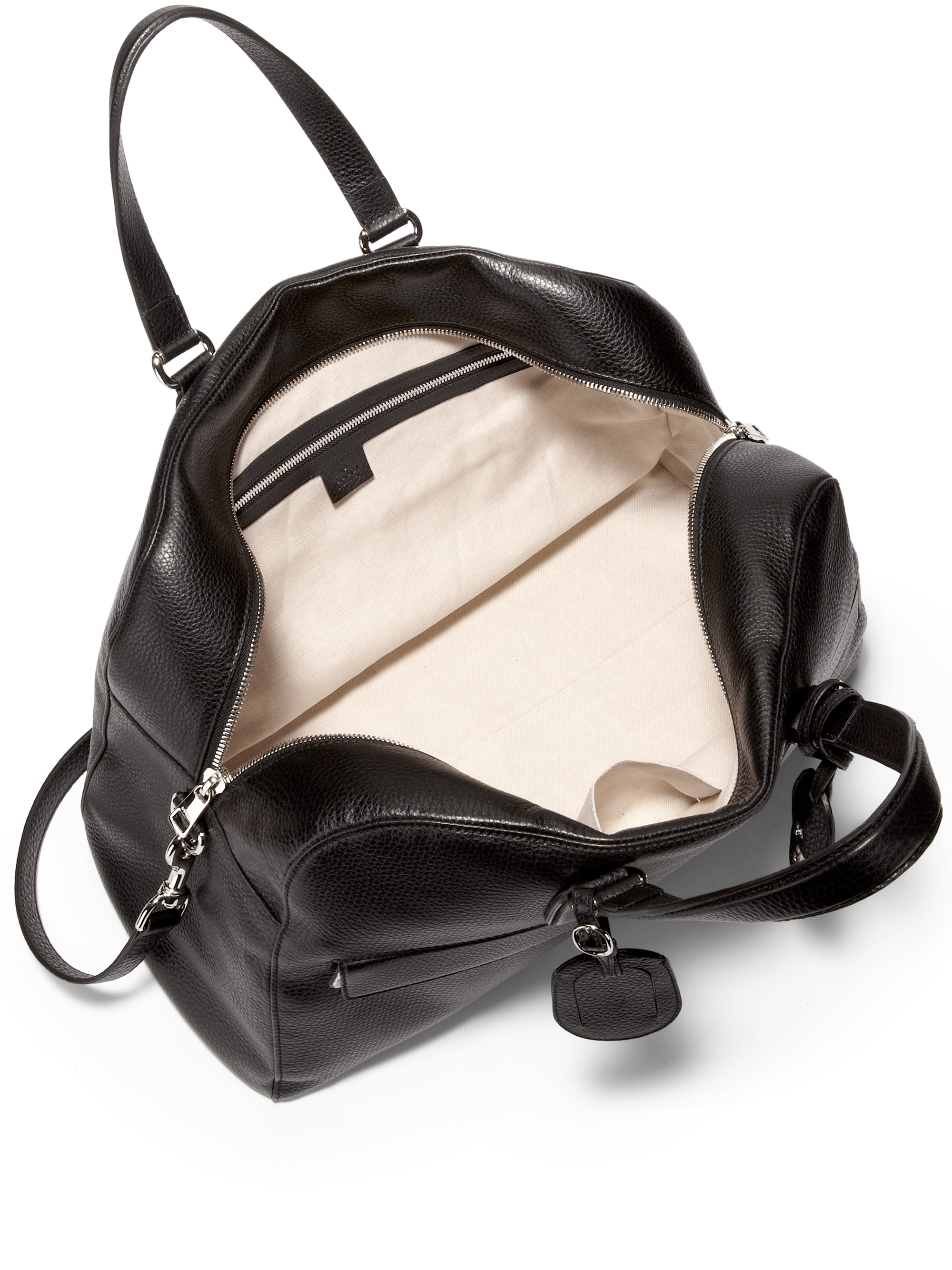 gucci black leather duffle bag