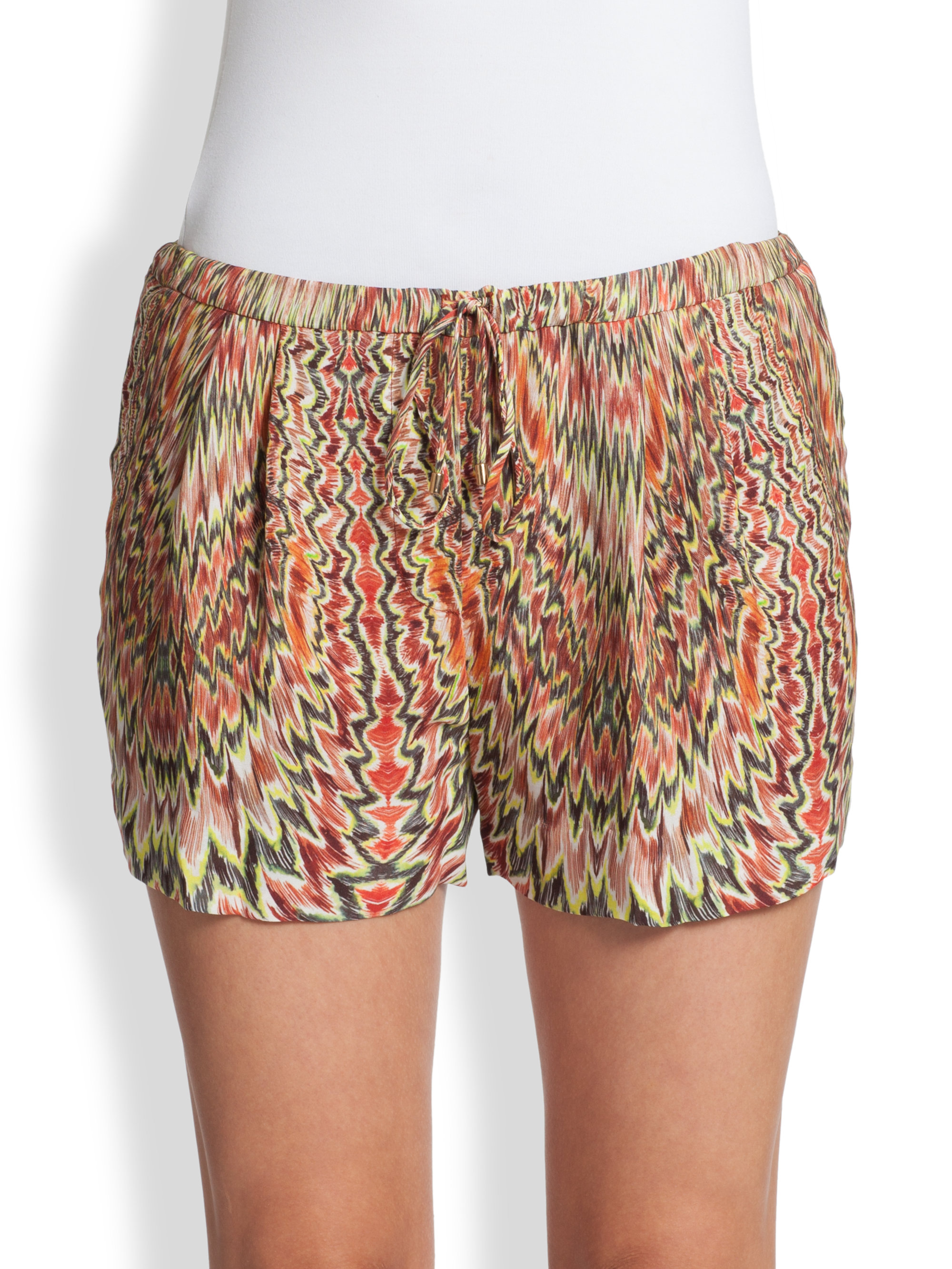 Lyst Haute Hippie Silk Printed Shorts