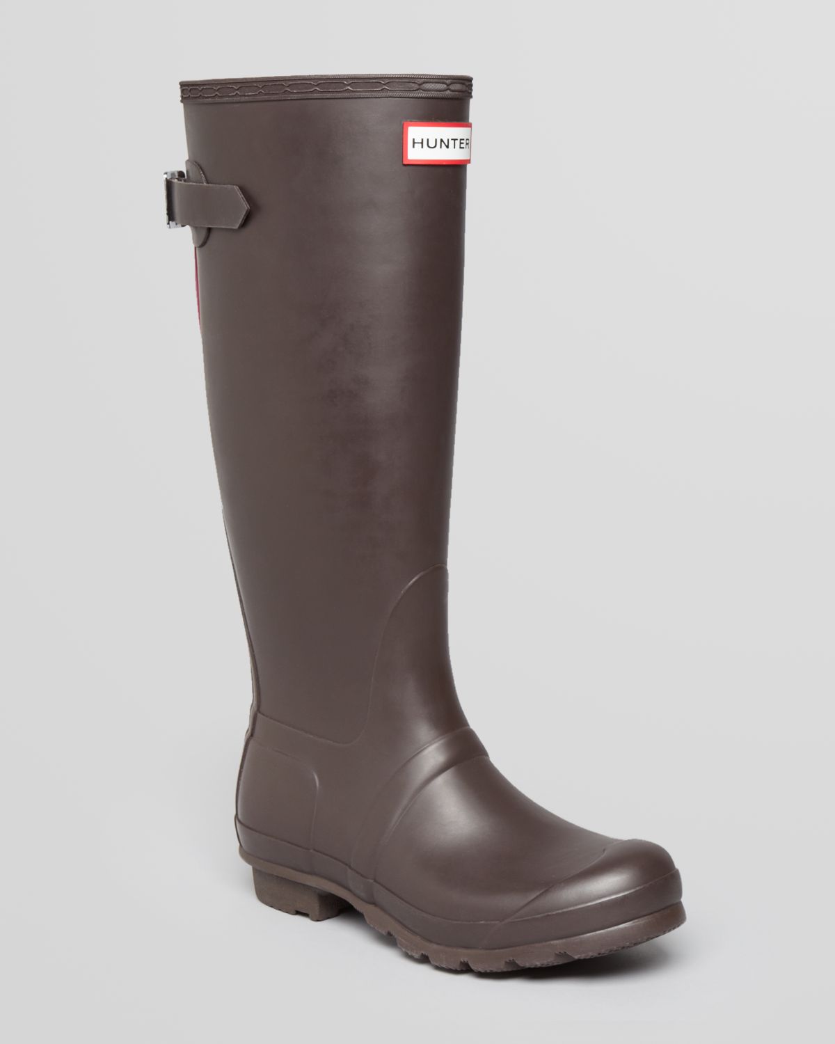 HUNTER Rain Boots Original Back Adjustable in Brown Lyst