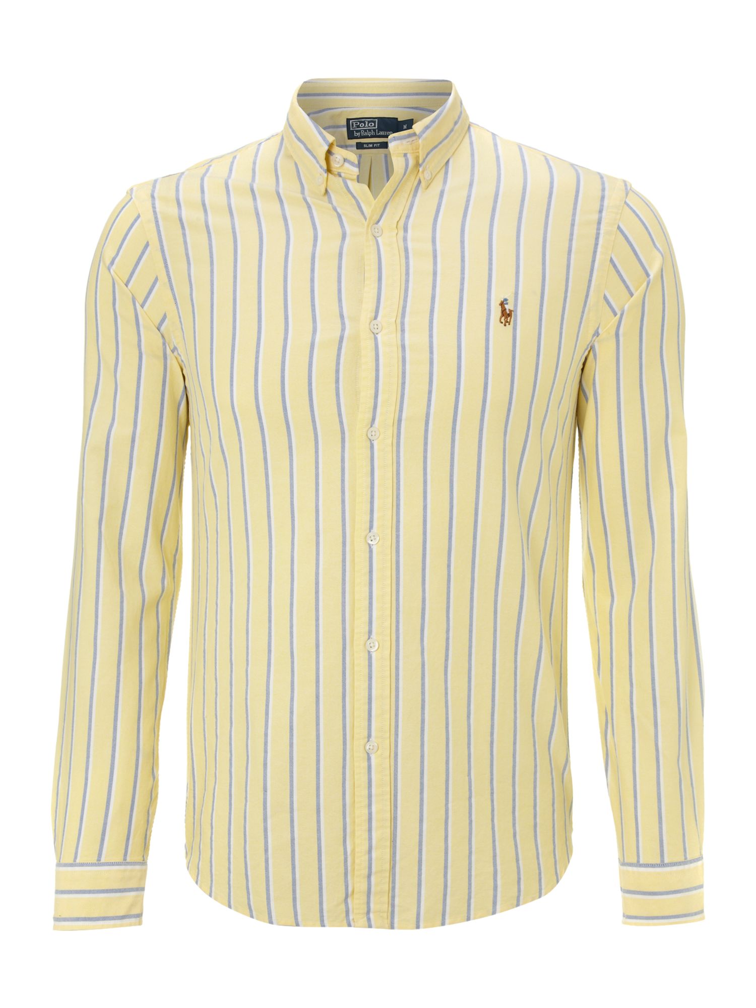 Polo Ralph Lauren Long Sleeved Striped Shirt in Yellow for Men | Lyst