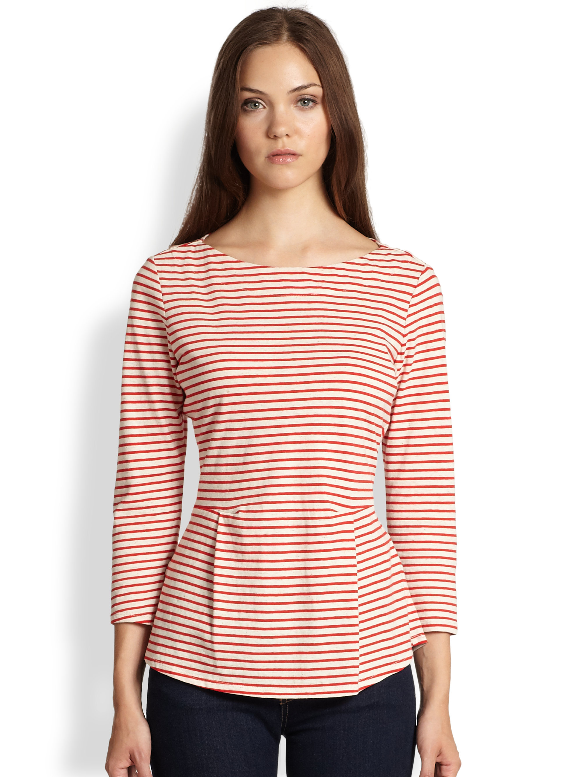 striped peplum tee