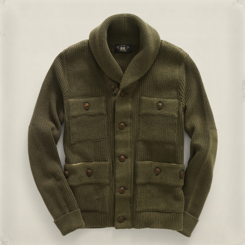 Lyst Rrl Shawl Collar Cardigan in Green for Men