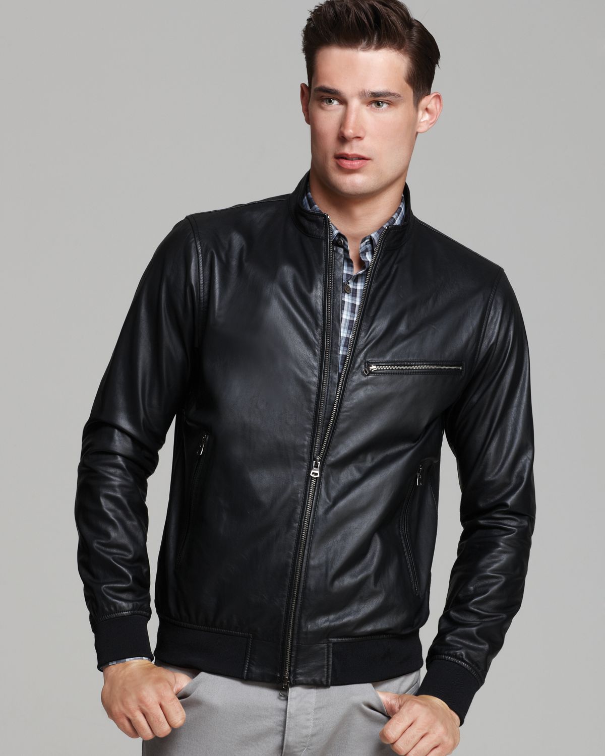 Theory Viek L Skyward Leather Jacket in Black for Men - Lyst