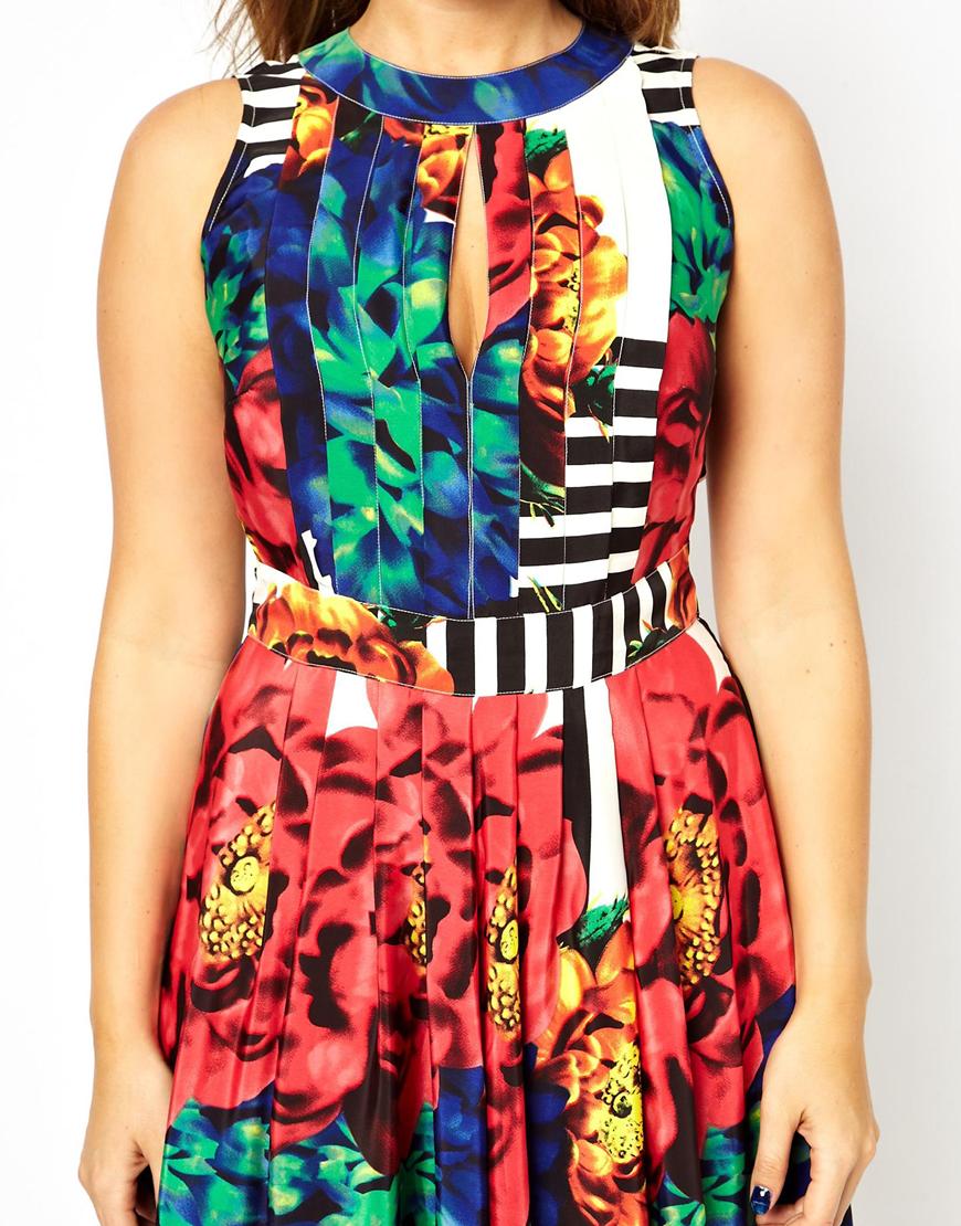stripe and floral maxi dress