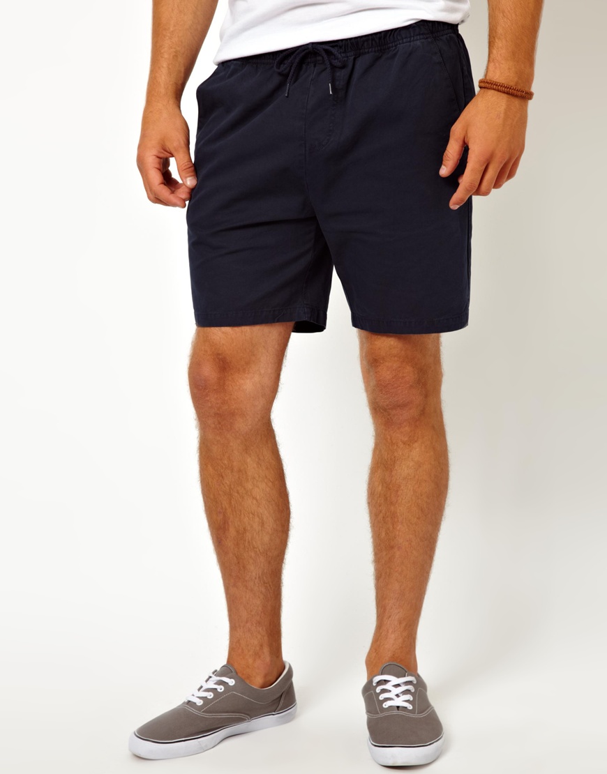 Lyst - Asos Chino Shorts with Drawstring Waist in Black for Men