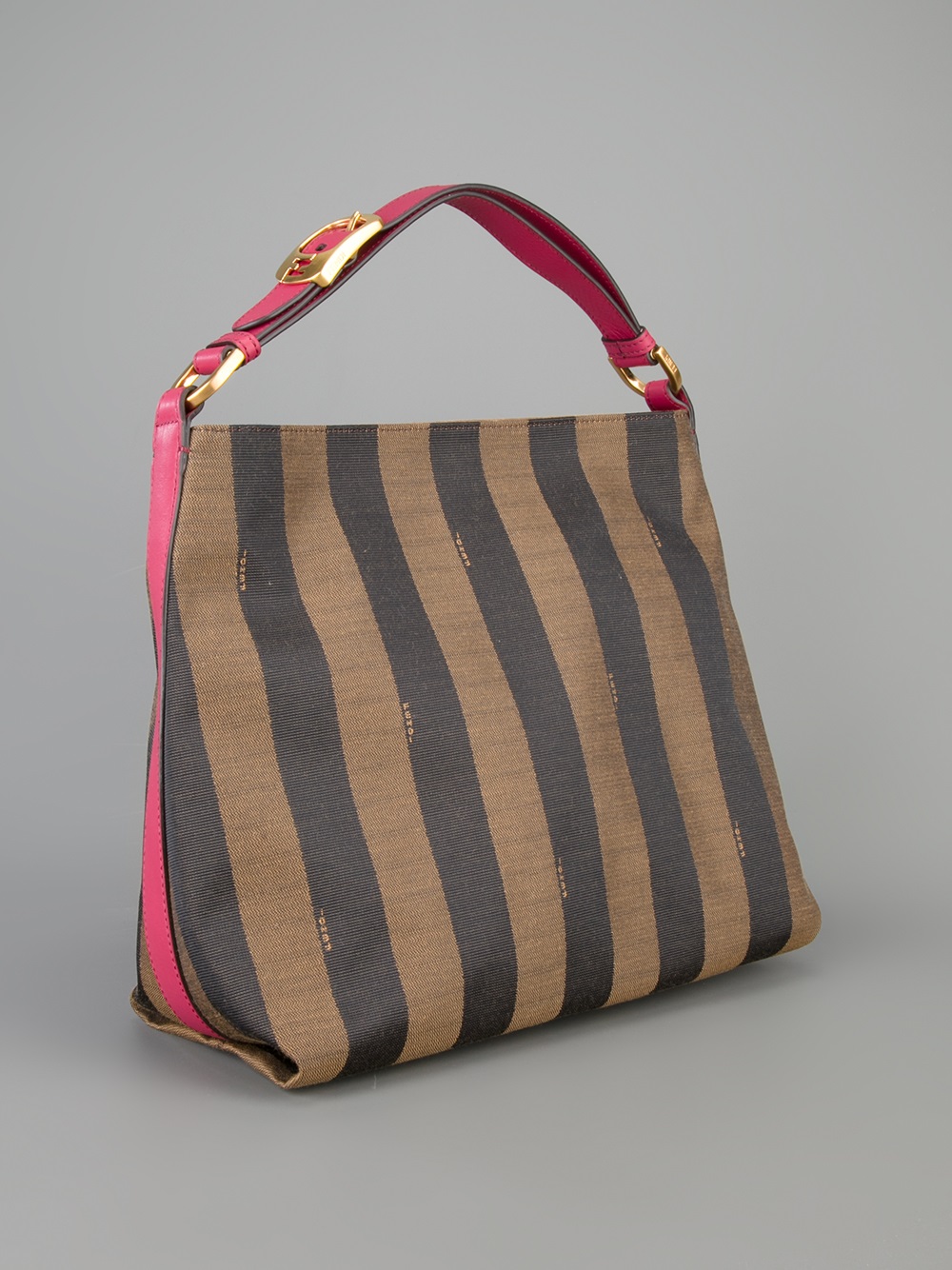 Fendi Pequin Hobo Bag In Brown Lyst Gallery