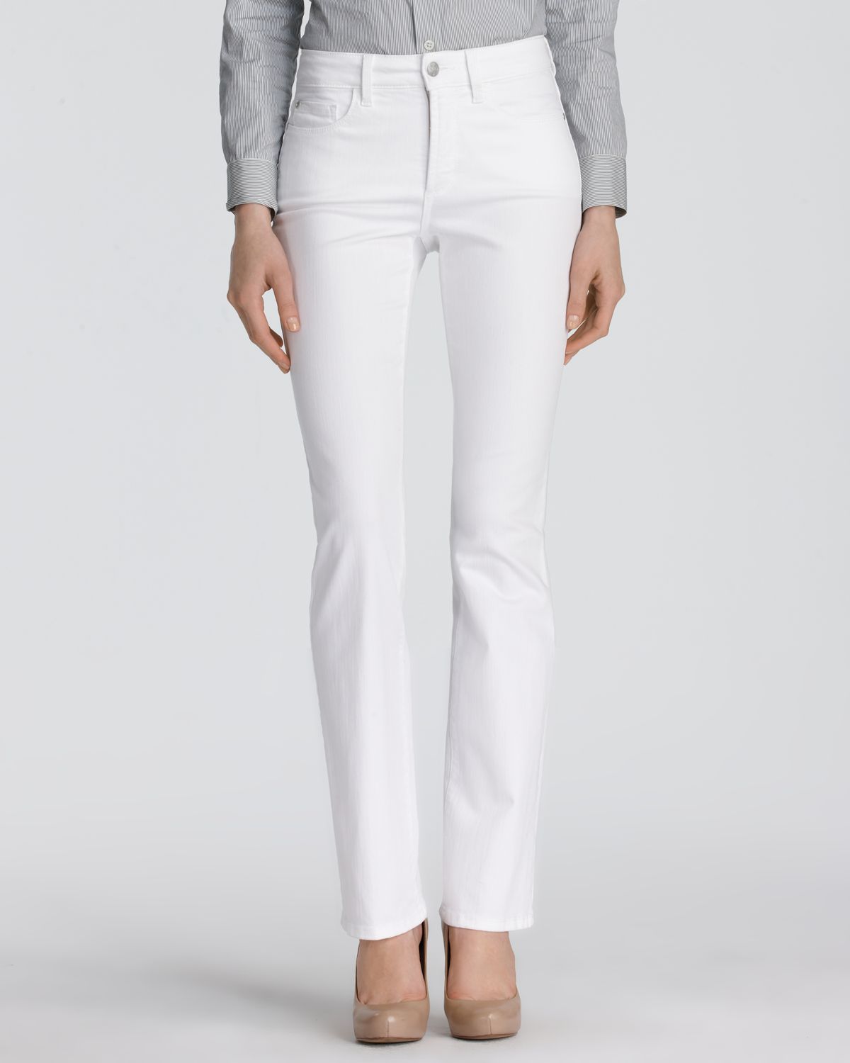 Nydj Marilyn Straight Leg Jeans In Optic White in White (Optic White