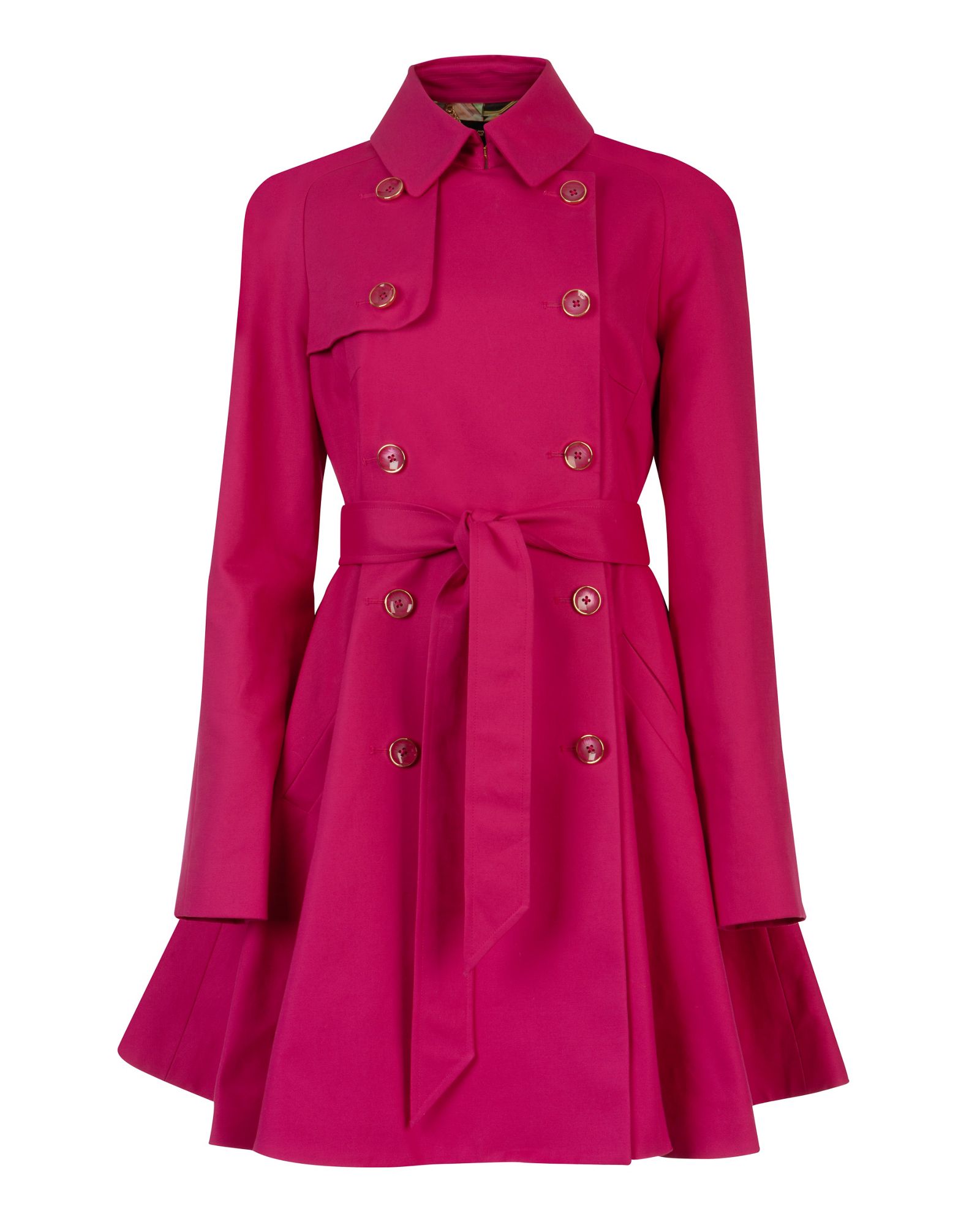 Ted baker Carisa Full Skirt Trench Coat in Pink | Lyst