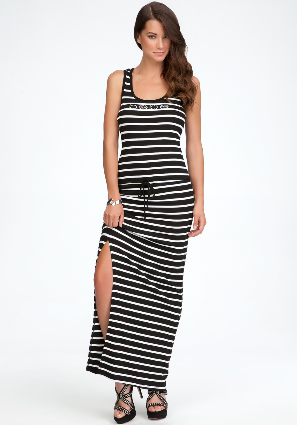 Bebe Logo Stripe Racerback Dress In Black Lyst Bebe Logo Stripe Racerback Dress In Black Lyst