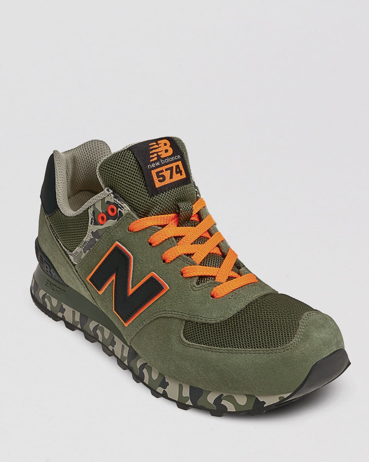 New Balance 574 Camo Sneakers in Green 