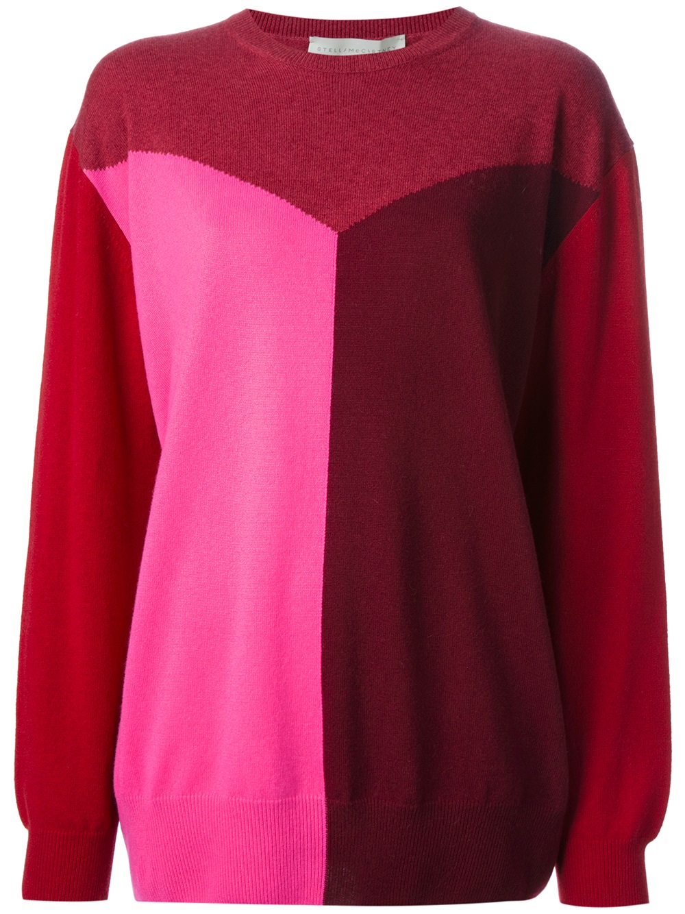 Stella McCartney Colour Block Cashmere Sweater in Red - Lyst