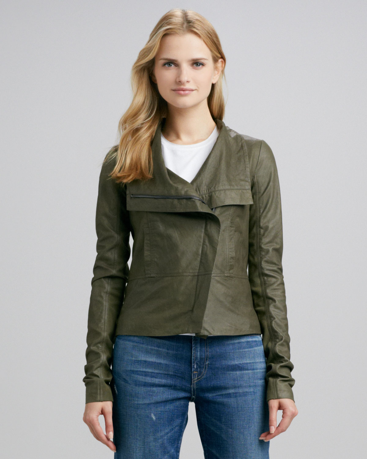 vince green leather jacket