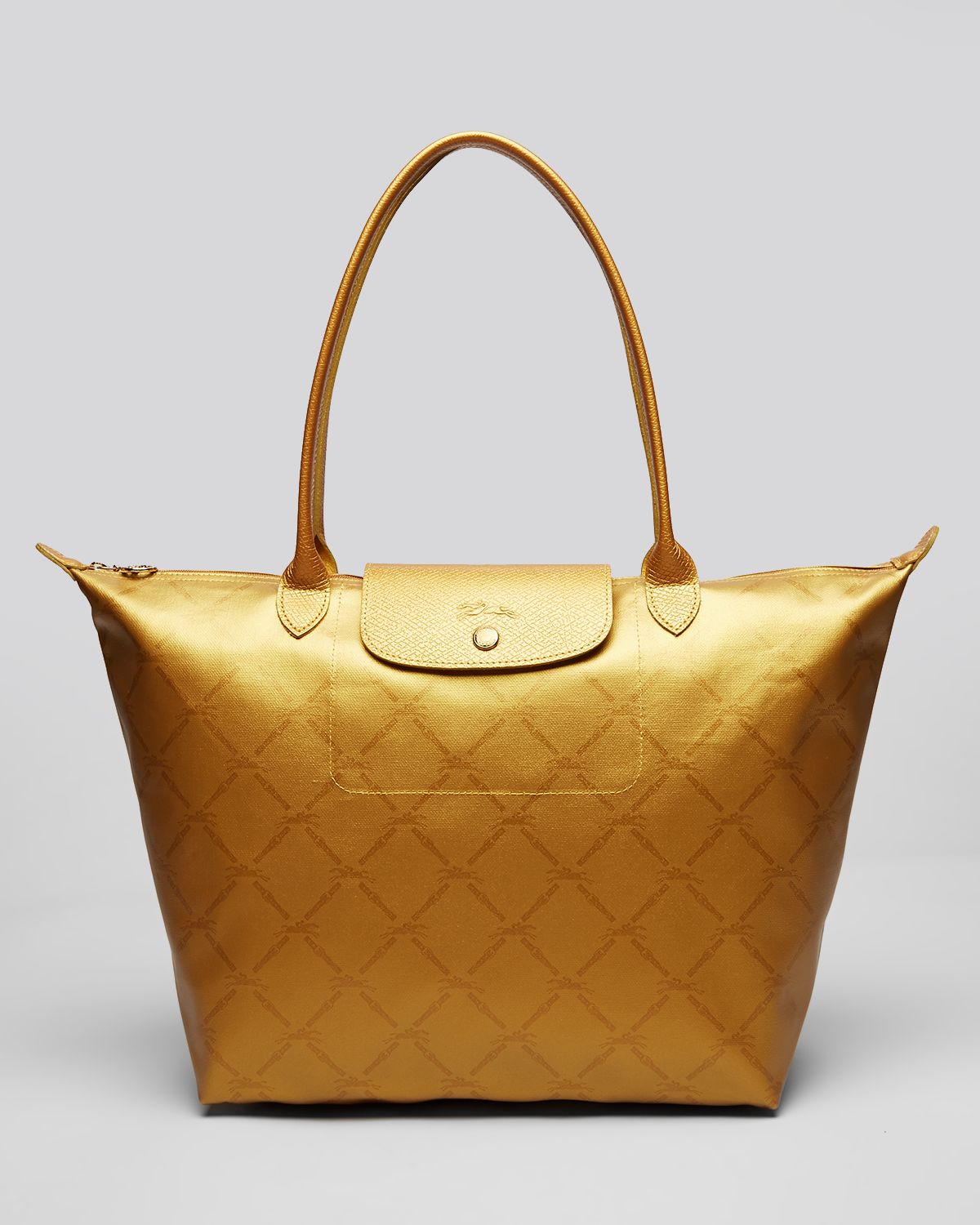 Longchamp Tote Lm Metal Large in Gold 