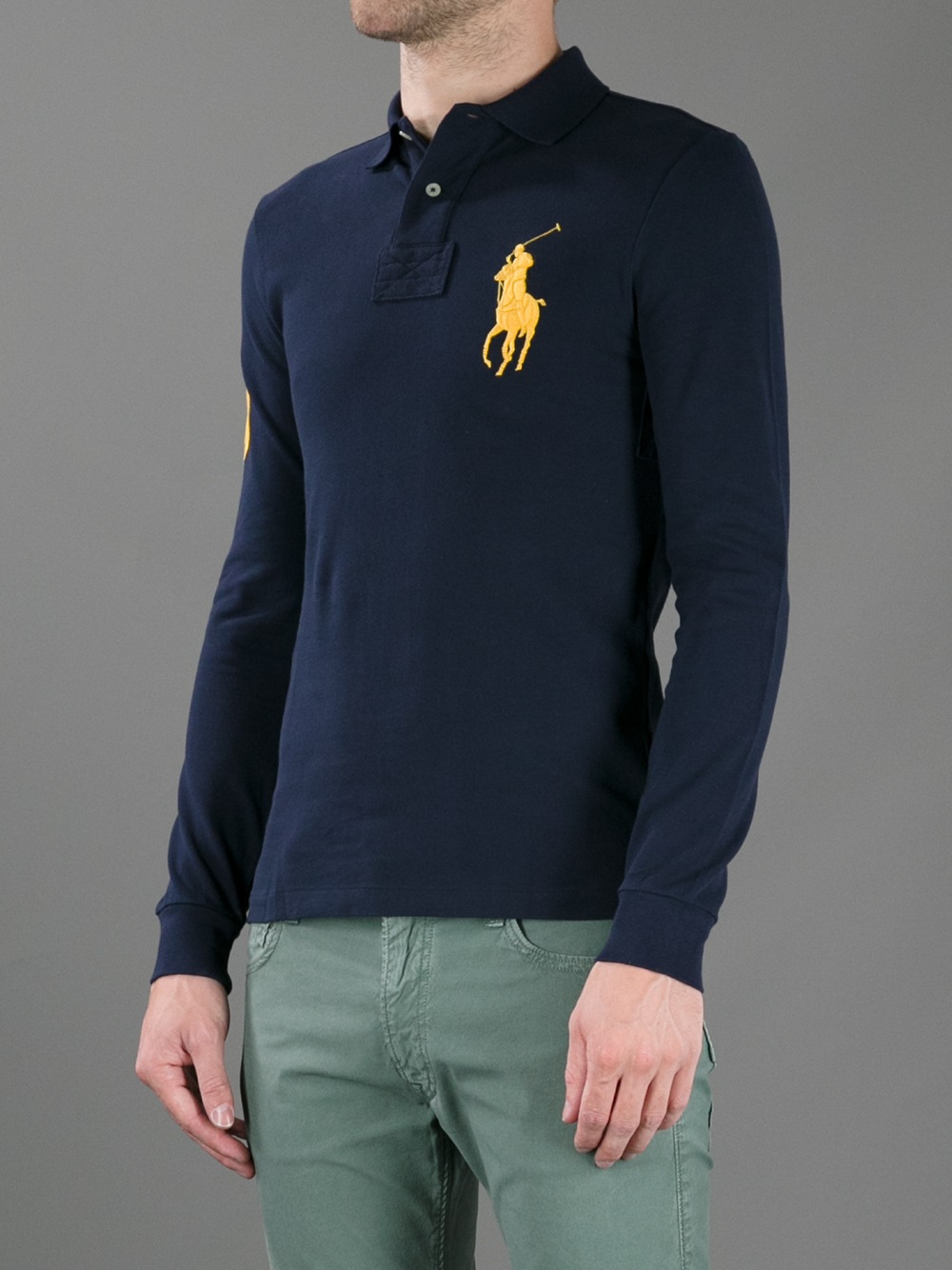 Ralph Lauren Long Sleeve Polo Shirt in Blue for Men | Lyst