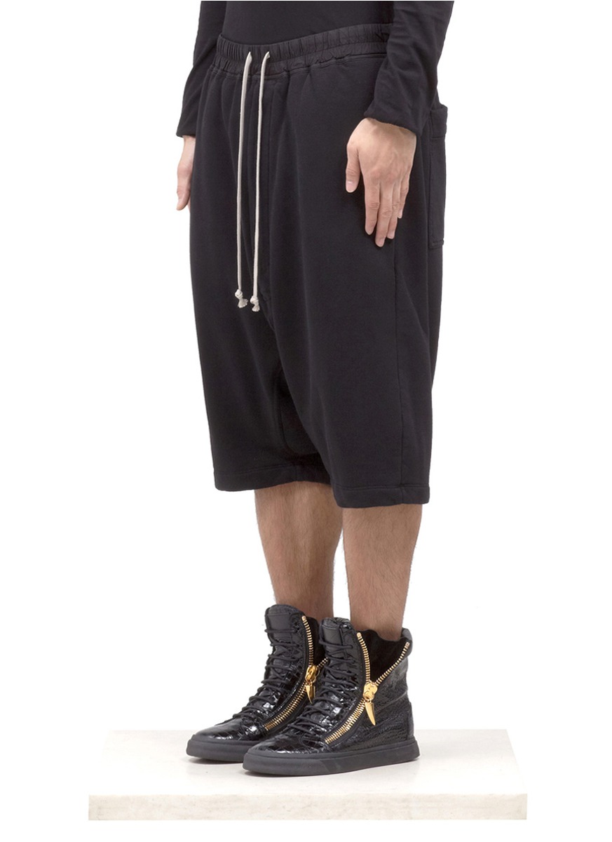 rick owens drop crotch shorts