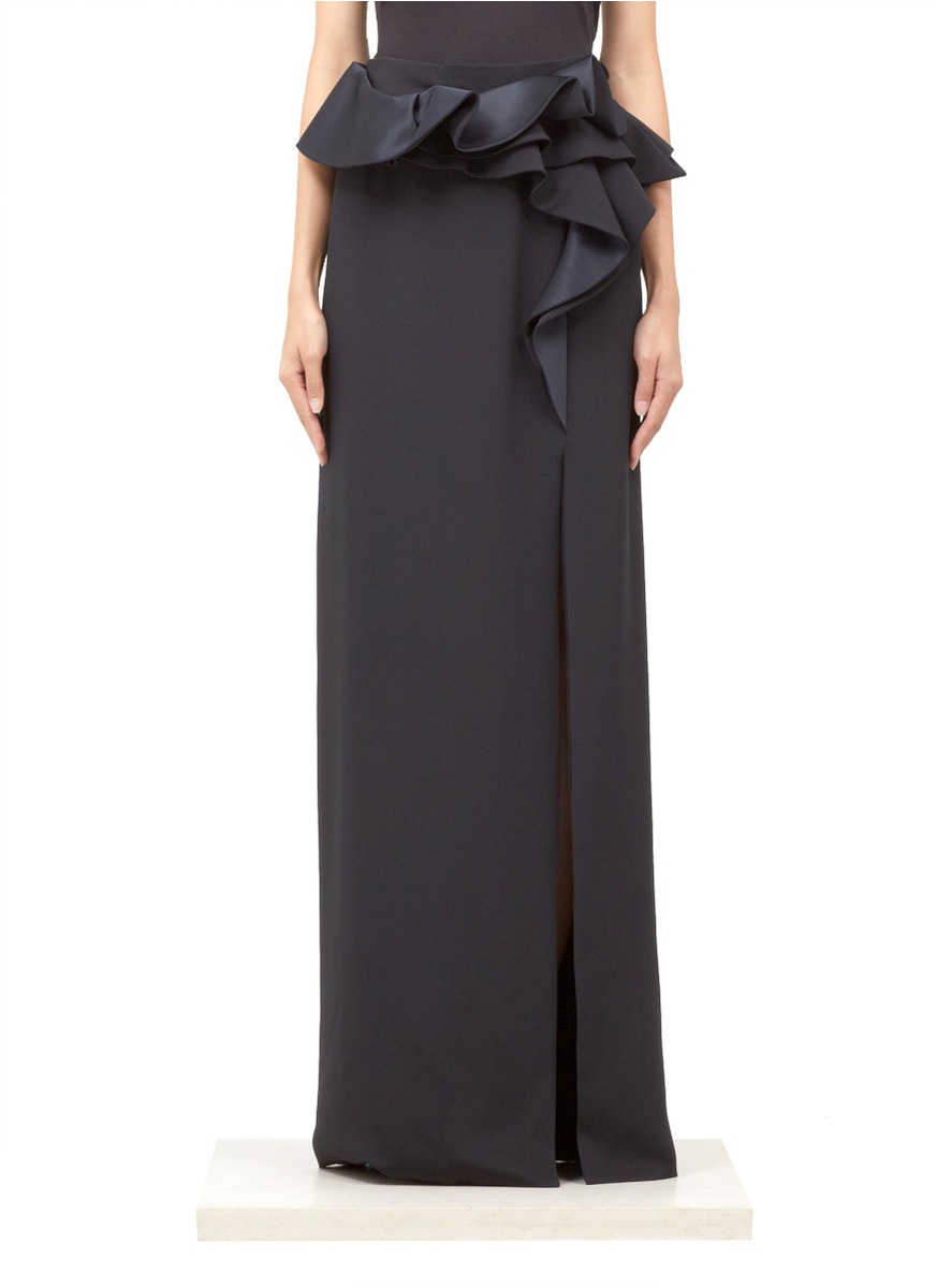 Pagination Black Ruffle Skirts. Clothing. Women. Black Ruffle Skirts. Showing 48 of results that match your query. Search Product Result. Product - Women's Trendy Style Knee Length Solid Ruffle Hem Skirt. Product Image. Product - RACHEL ROY Womens Black Above The Knee Ruffled Skirt Size: M.