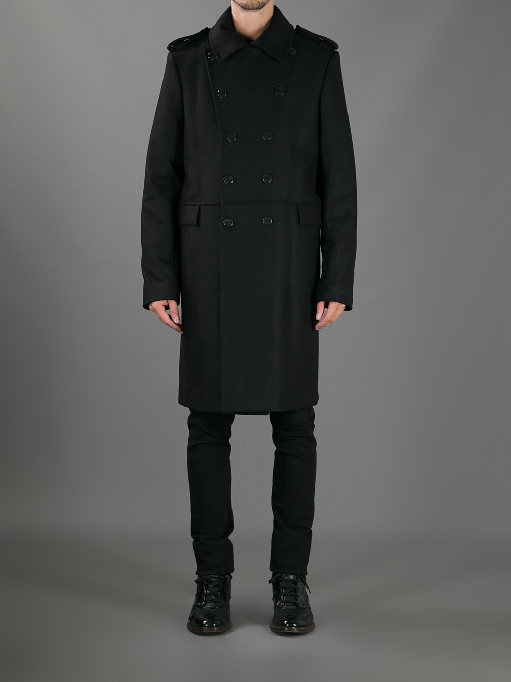Givenchy Wool Trench Coat in Black for 