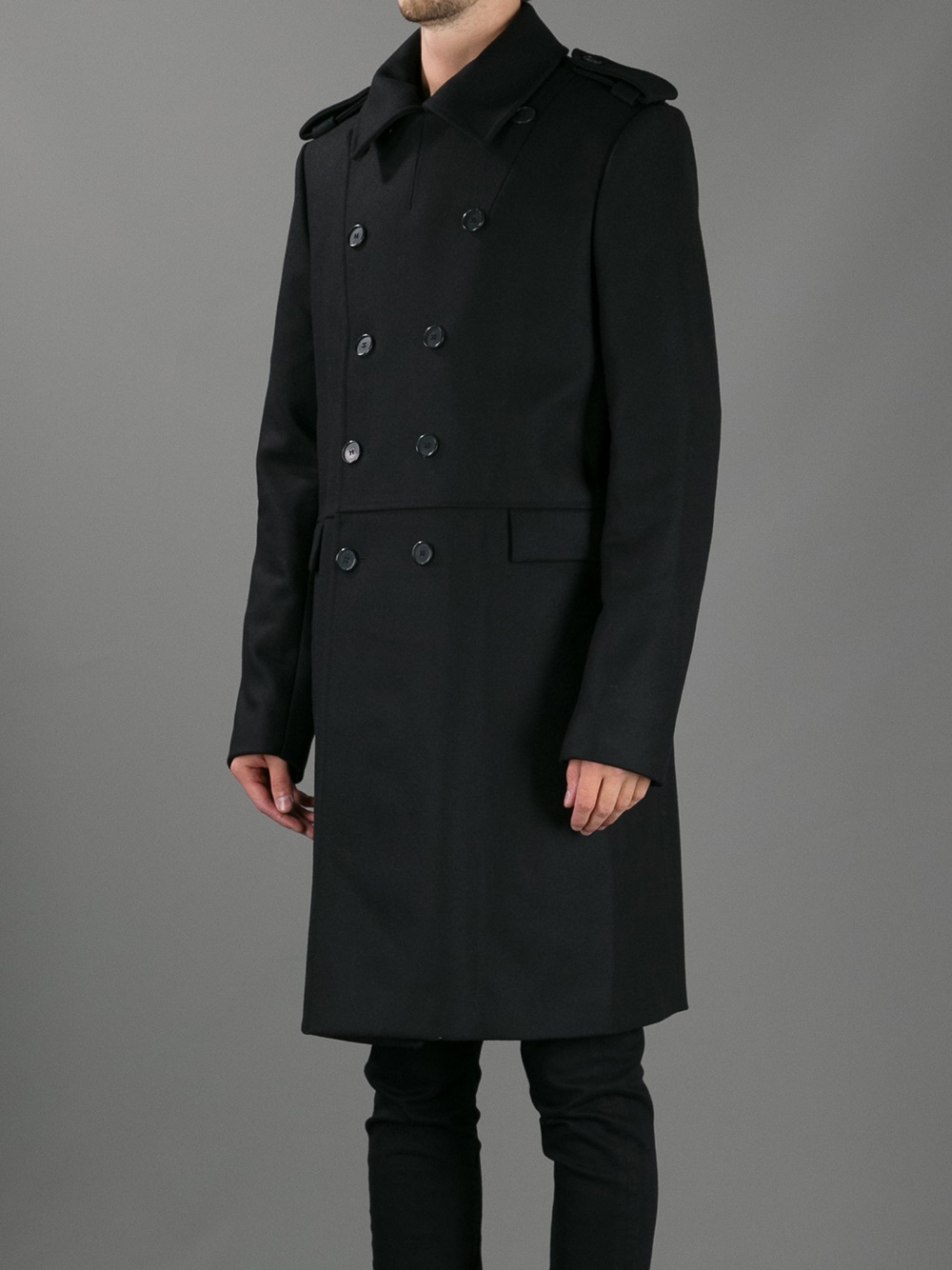 Lyst - Givenchy Wool Trench Coat in Black for Men