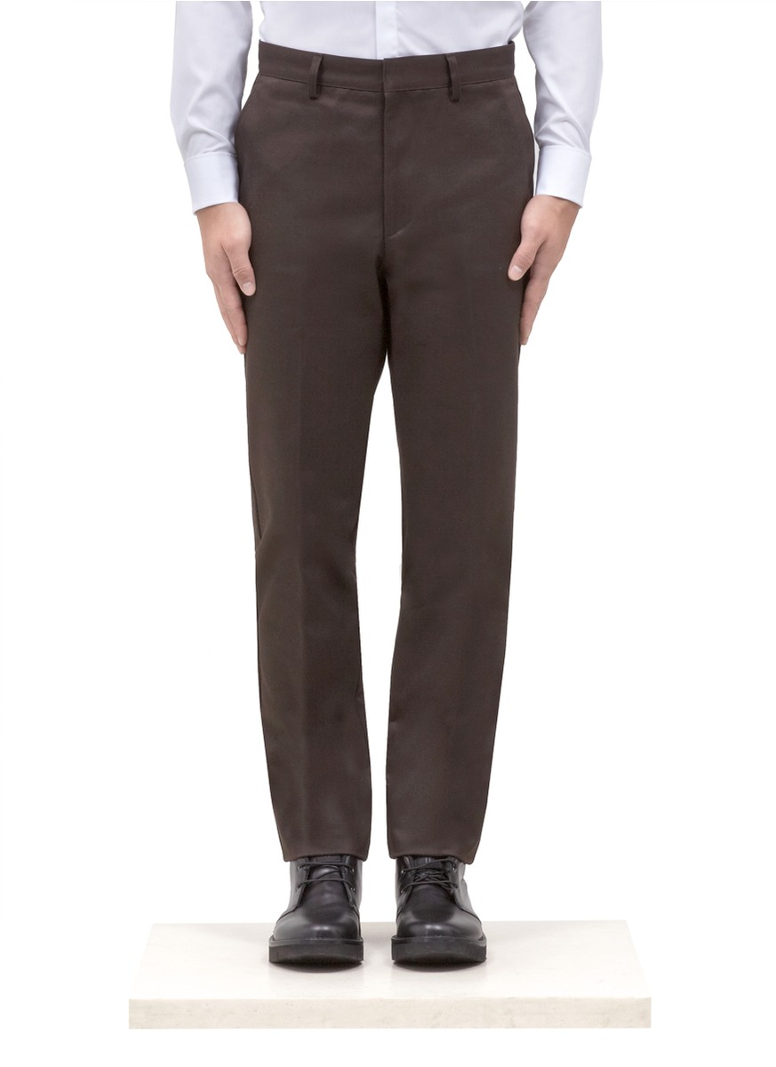 Givenchy Folded-cuff Tapered Pants in Brown for Men (Neutral and Brown ...