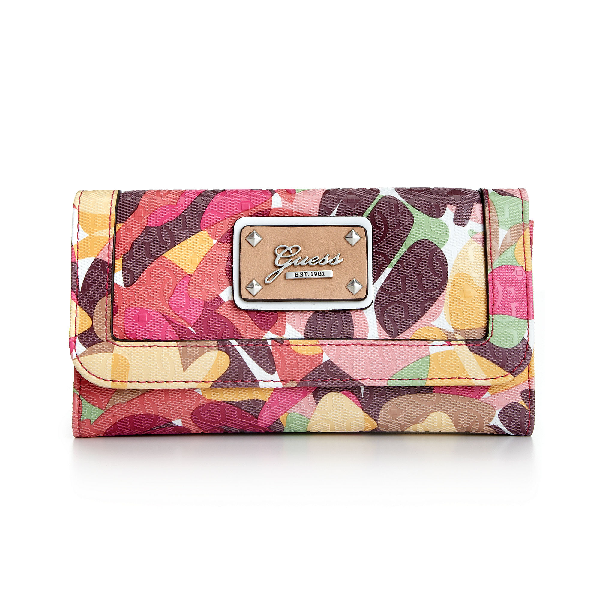 Guess Wallet Airun Slim Clutch in Multicolor (Taupe Multi) | Lyst