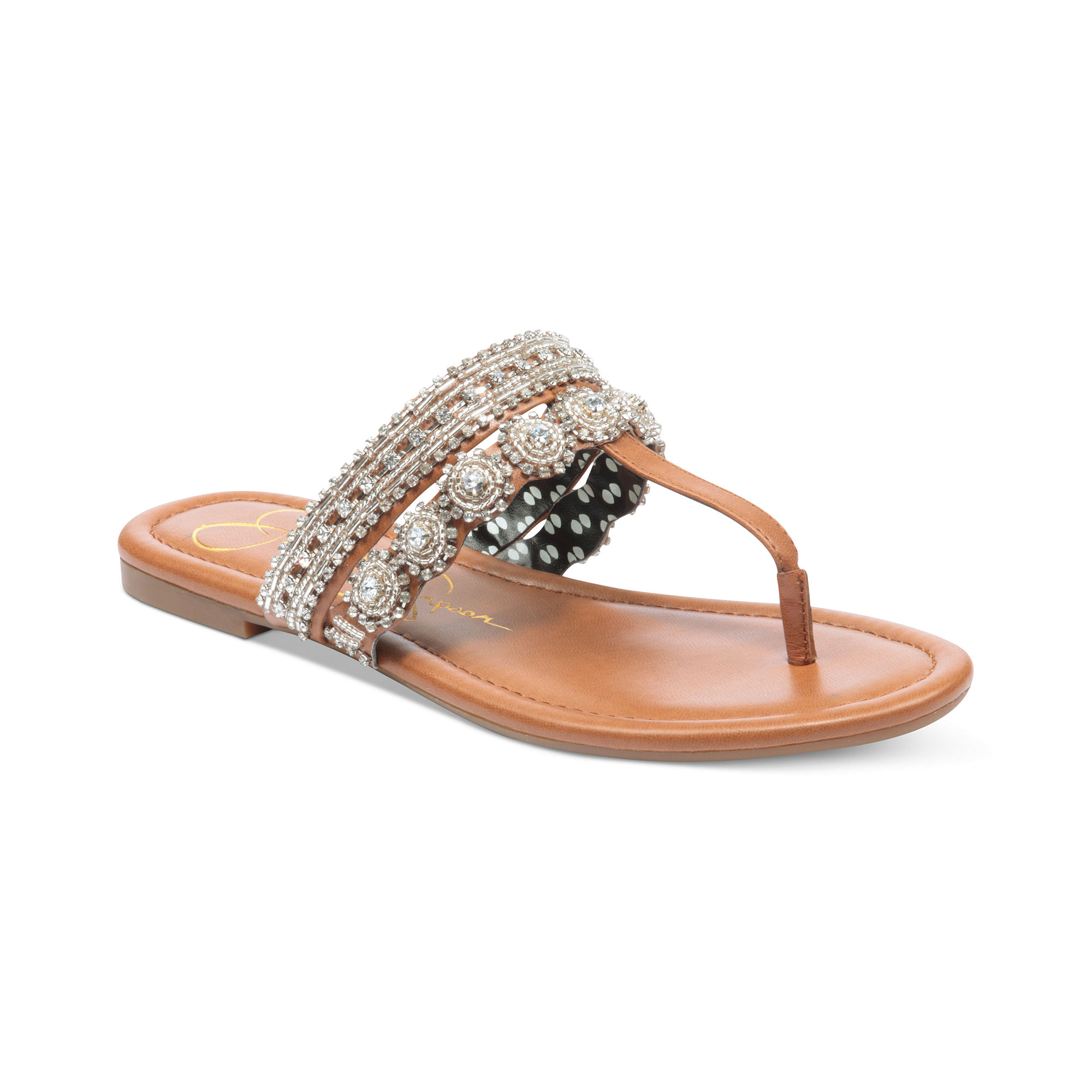 jeweled thong sandals