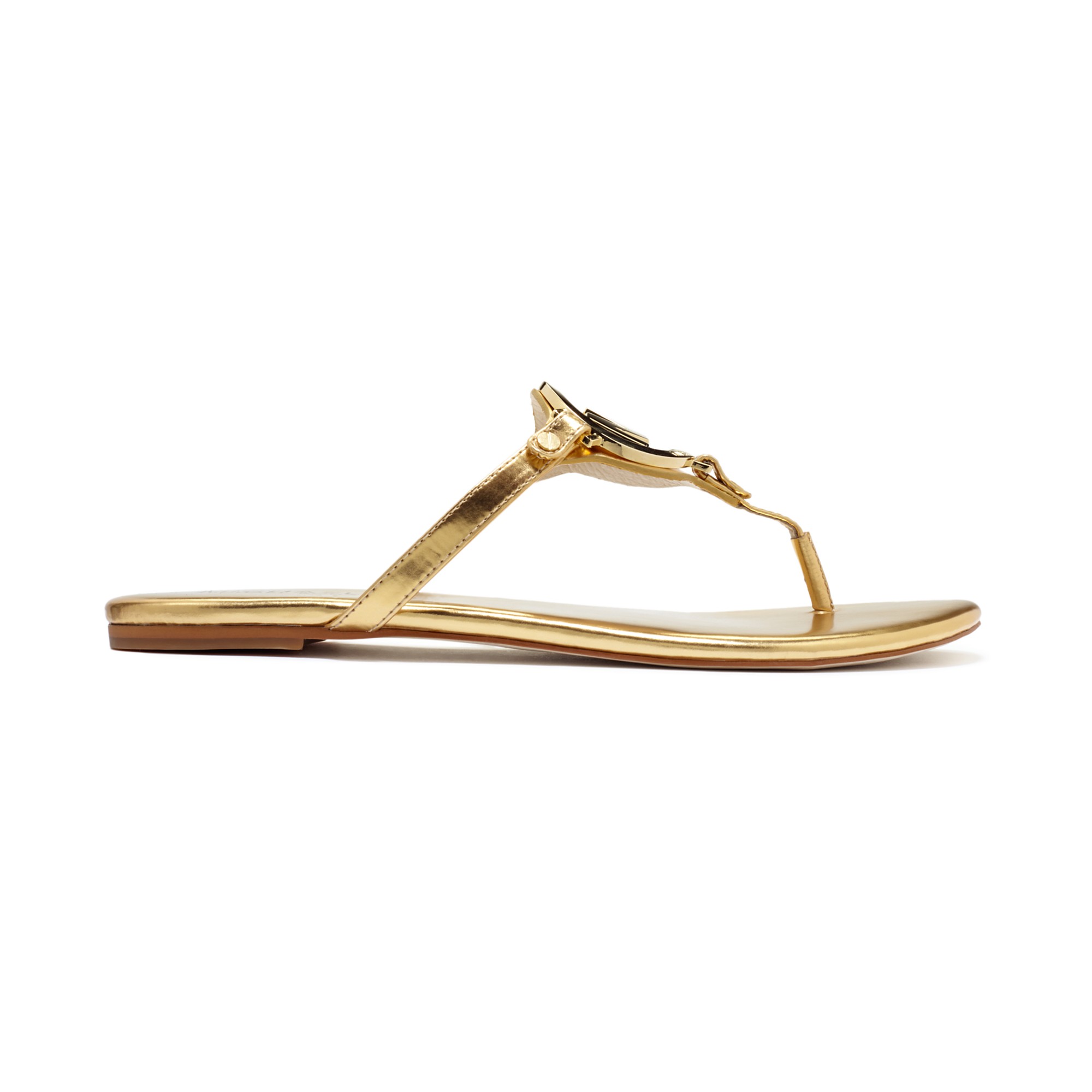 simple Optimal actually Michael Kors Melodie Flat Thong Sandals in Gold (Metallic) | Lyst