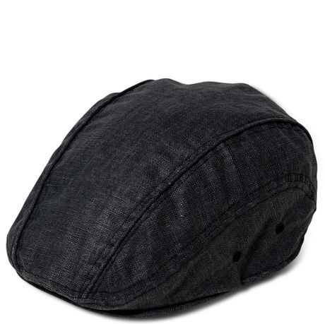Sean John Linenblend Adjustable 5panel Ivy Flat Cap in Black for Men | Lyst