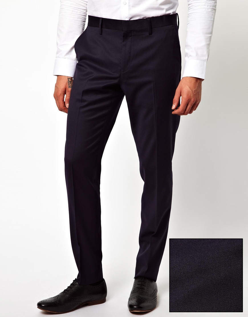 Asos Skinny Fit Suit Pants in Black for Men (Navy) | Lyst