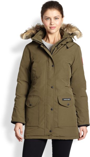 Canada Goose Fur-Trimmed Down-Filled Trillium Parka in Green (MILITARY ...